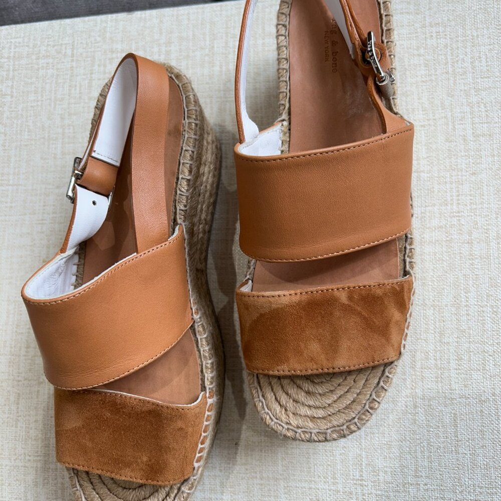 Rag & Bone Edie Wedge in Tobacco - Size 40 (10)